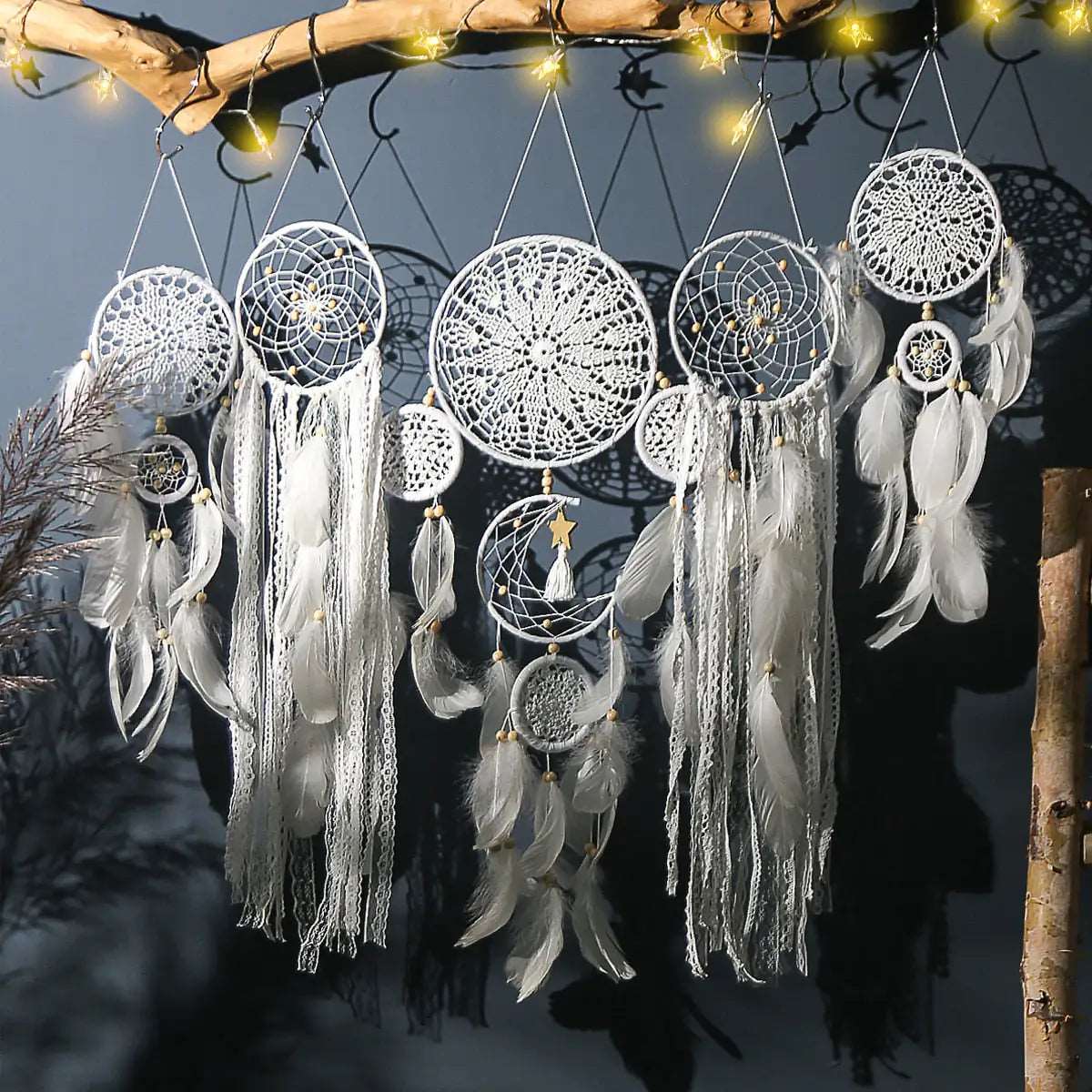 5pcs/set Dream Catchers Boho Home Decor Macrame Dream catchers Uniquely Yours Designs