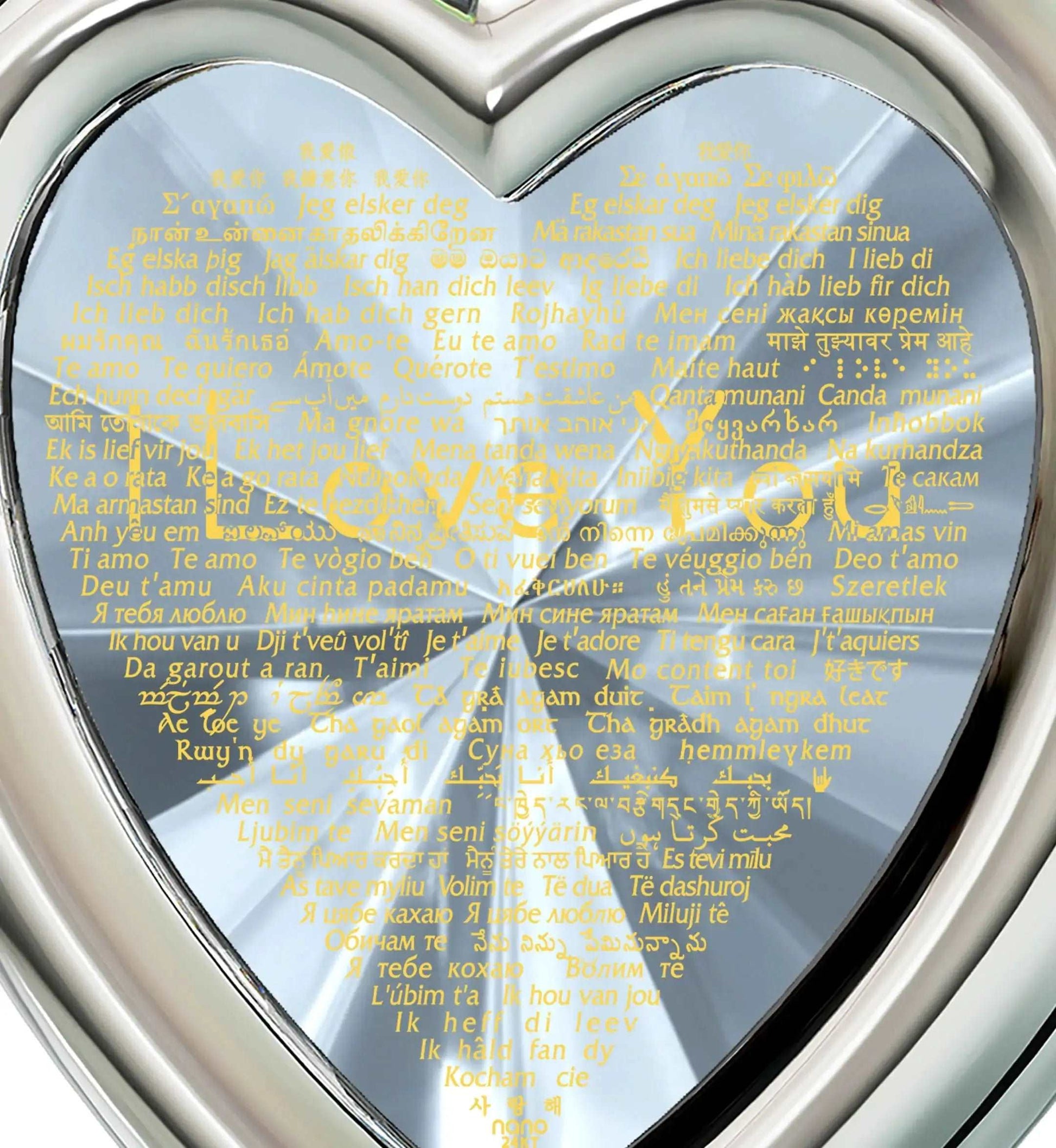 925 Silver Heart Jewelry Set I Love You Necklace in 120 Languages and Crystal Earrings Uniquely Yours Designs