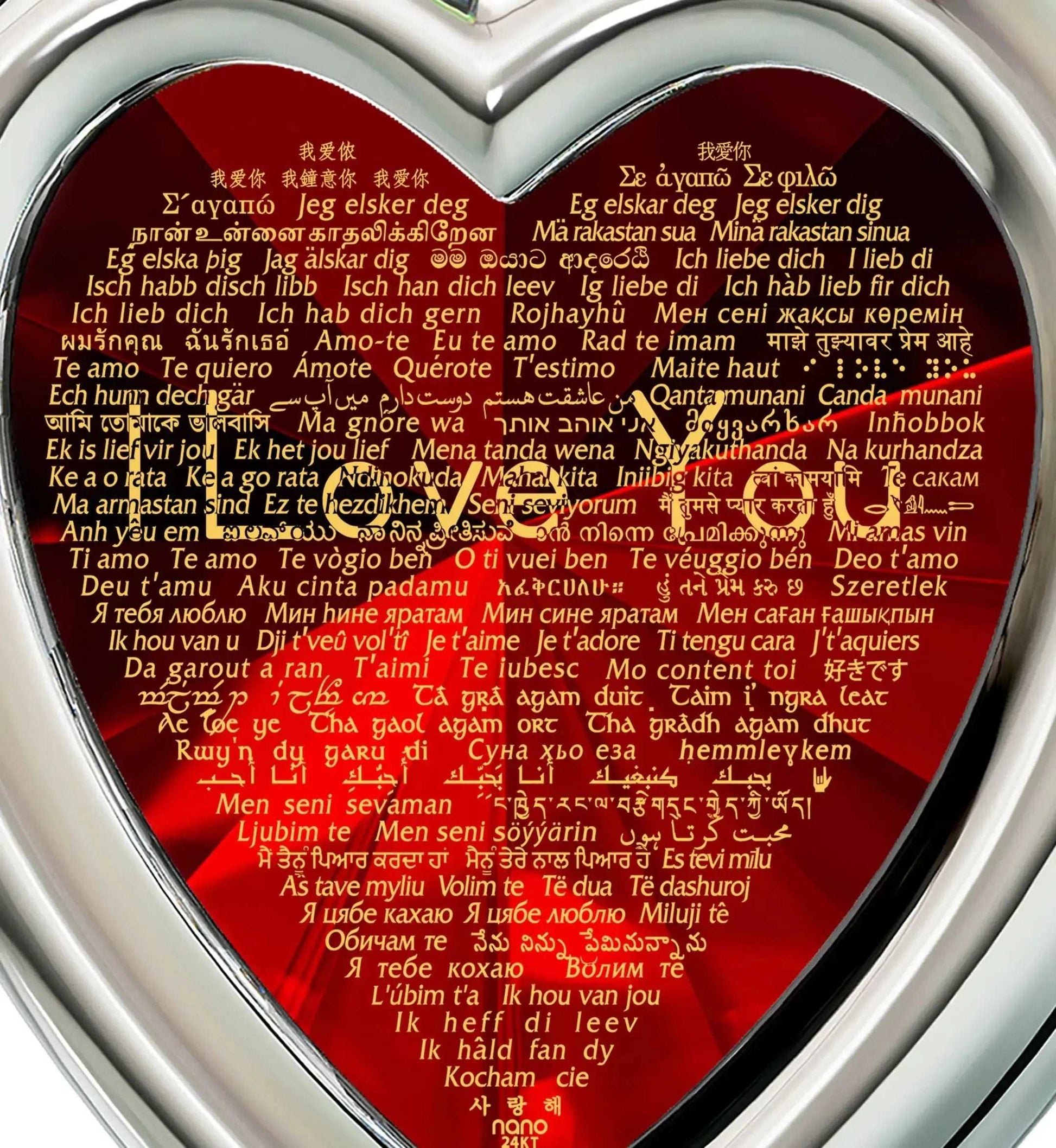 925 Silver Heart Jewelry Set I Love You Necklace in 120 Languages and Crystal Earrings Uniquely Yours Designs