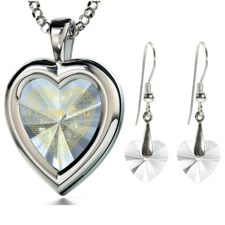 925-Silver-Heart-Jewelry-Set-I-Love-You-Necklace-in-120-Languages-and-Crystal-Earrings-Uniquely-Yours-Designs-84427471_243157c7-2d40-4bd1-96f9-d87385db7146 - Uniquely Yours Designs