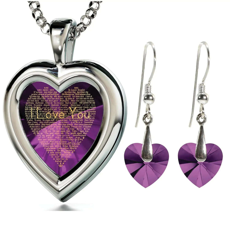 925-Silver-Heart-Jewelry-Set-I-Love-You-Necklace-in-120-Languages-and-Crystal-Earrings-Uniquely-Yours-Designs-84427539_d7962d88-b494-42e7-bd06-ee63d820d29e - Uniquely Yours Designs