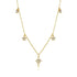 Dazzling gold star charm necklace with shimmering crystals, perfect for a unique statement look.