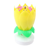 Curious yellow lotus flower candle with playful petals, perfect for unique home décor charm.