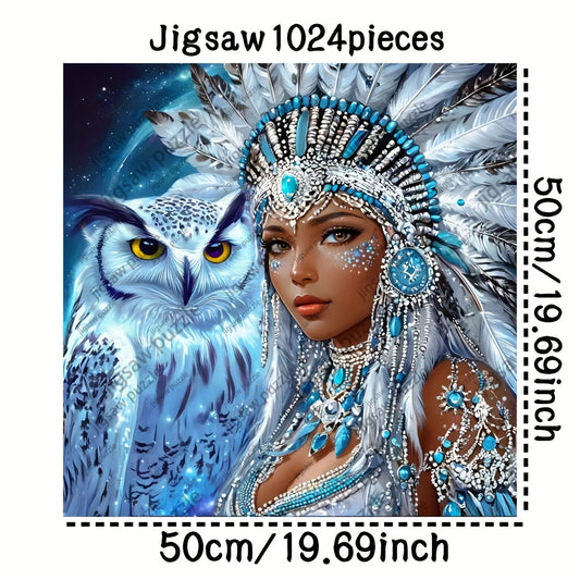1024pcs Jigsaw Puzzle – Vibrant Feather Headdress Design