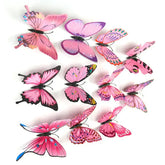 Vibrant pink 3D butterfly wall decals, unique home décor accents, perfect for creative spaces
