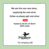 Curious promo for real silver jewelry, highlighting 92.5% tested silver and unique safe style