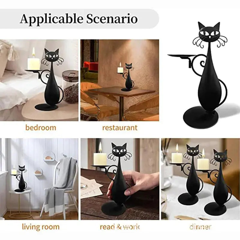 Black-Cat-Candle-Holder-Uniquely-Yours-Designs-84360530 - Uniquely Yours Designs