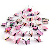 Eye-catching set of 3D pink butterfly wall decals, perfect for unique home décor accents.