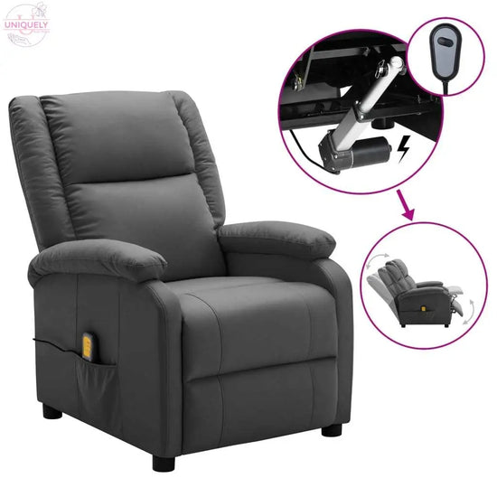 Massage-Recliner-Anthracite-Faux-Leather-Doba-84310118 - Uniquely Yours Designs