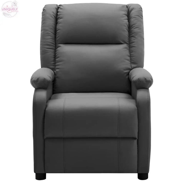 Massage-Recliner-Anthracite-Faux-Leather-Doba-84310236