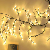 Enchanting branch-shaped fairy lights on wall, unique warm ambiance home décor