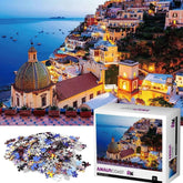 Jigsaw Puzzle of 1000 Pieces Puzzle Games Beautiful View of Aegean Sea Italy Amalfi Coast Jigsaw Puzzle for Teens Adults