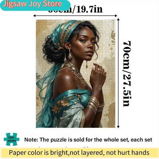 Beautiful African Women Jigsaw Puzzle - Scratch-Resistant, Advanced Skill Level, White Paper Pieces - Affordable Design for a