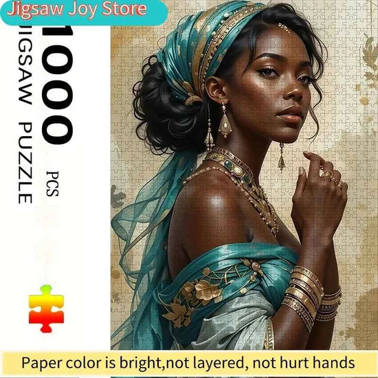 Beautiful African Women Jigsaw Puzzle - Scratch-Resistant, Advanced Skill Level, White Paper Pieces - Affordable Design for a