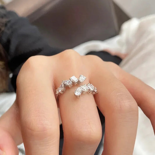 OEVAS 2.6cttw Full Moissanite Rings 100% 925 Sterling Silver for Women Wedding Sparkling Lab Diamond Fine Jewelry