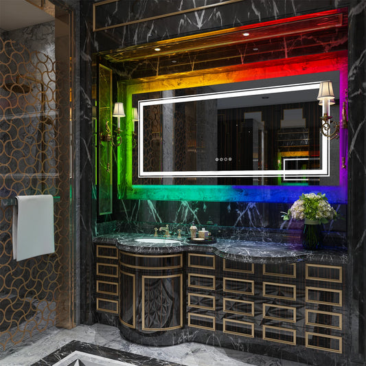 Large LED Bathroom Mirror - Intelligent Anti-Fog