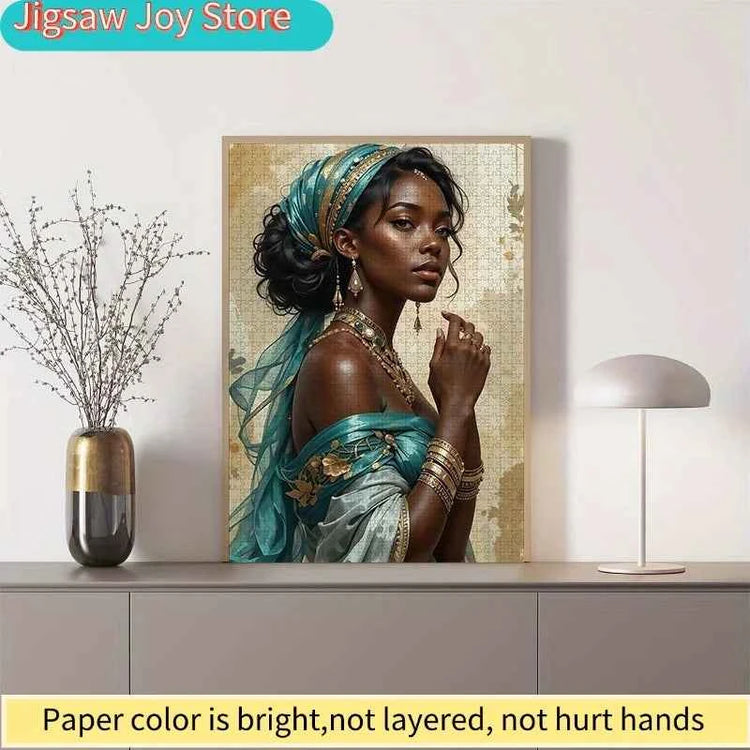 Beautiful African Women Jigsaw Puzzle - Scratch-Resistant, Advanced Skill Level, White Paper Pieces - Affordable Design for a