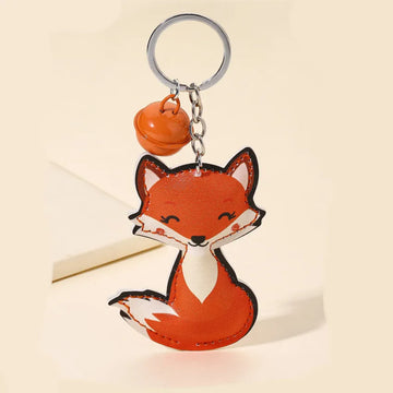 Fashionable Leather Fox Keychain