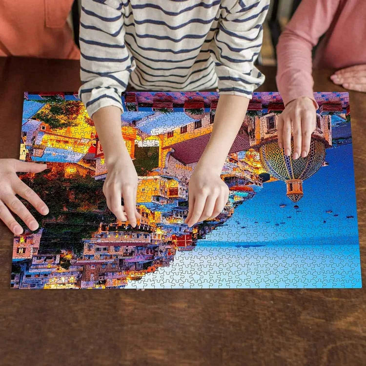 Jigsaw Puzzle of 1000 Pieces Puzzle Games Beautiful View of Aegean Sea Italy Amalfi Coast Jigsaw Puzzle for Teens Adults