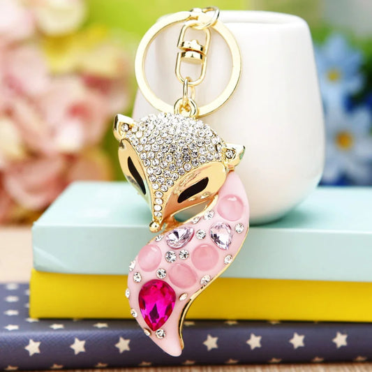 Cute Foxes Keychain Crown Queen Animal Shape