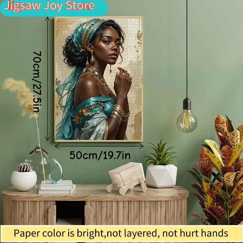 Beautiful African Women Jigsaw Puzzle - Scratch-Resistant, Advanced Skill Level, White Paper Pieces - Affordable Design for a