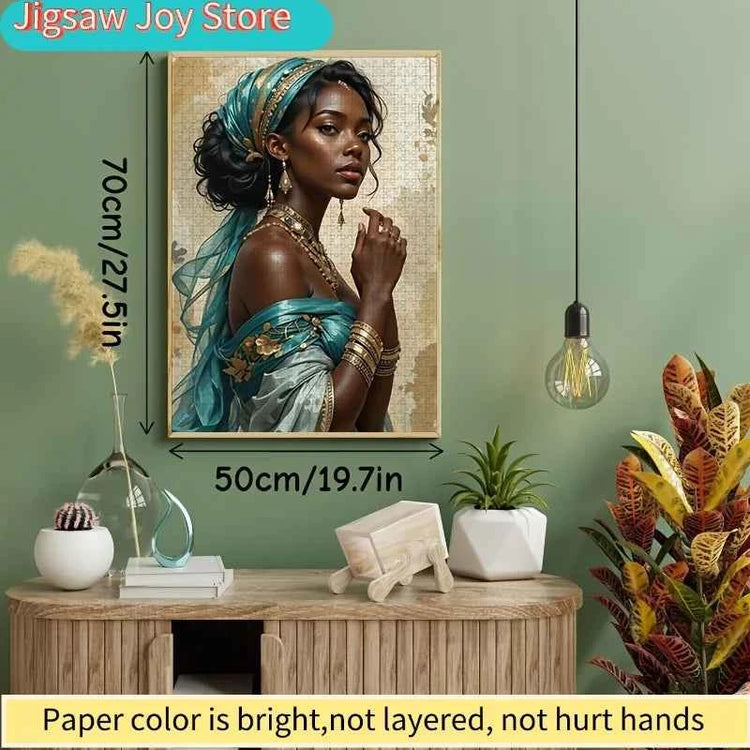 Beautiful African Women Jigsaw Puzzle - Scratch-Resistant, Advanced Skill Level, White Paper Pieces - Affordable Design for a