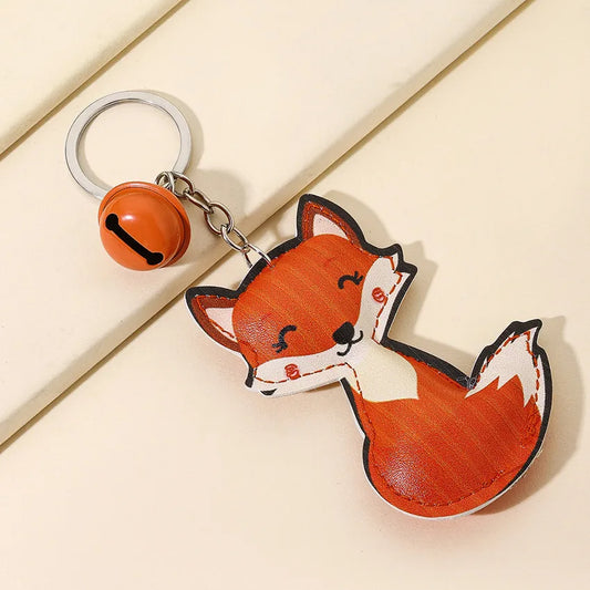 Fashionable Leather Fox Keychain