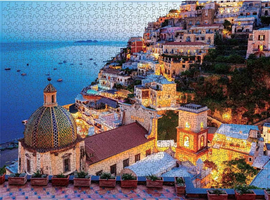 Jigsaw Puzzle of 1000 Pieces Puzzle Games Beautiful View of Aegean Sea Italy Amalfi Coast Jigsaw Puzzle for Teens Adults