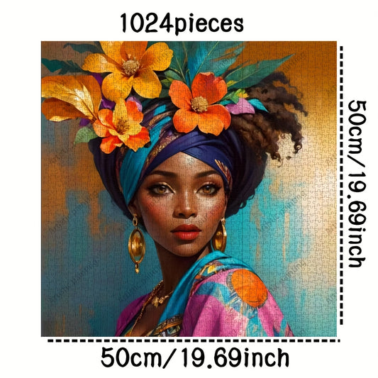 1024pcs Jigsaw Puzzle - Vibrant Portrayal of African-American Woman