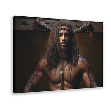 Black Jesus Canvas Wall Art - Framed Christian Print