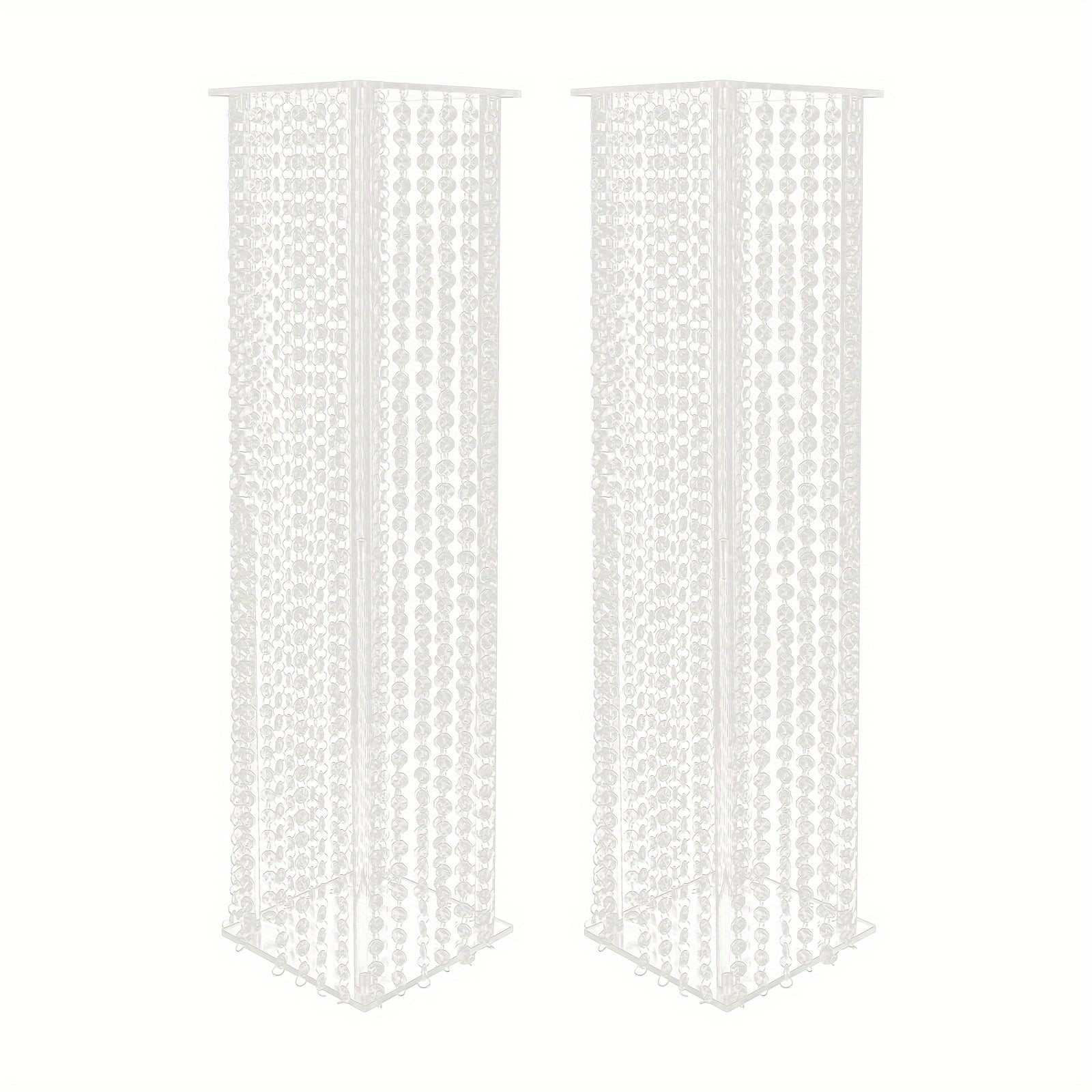 Clear Acrylic Tall Vases for Centerpieces - 2 Pcs Acrylic Column Flower Stand with Chandelier Crystals, Inweder 31.5 inch Vase Stand, Geometric Wedding Centerpieces Bulk for Tables, Party, Home Decor Uniquely Yours Designs