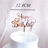 Rose gold Happy Birthday cake topper with elegant script, unique party décor accent, 12.4cm tall