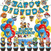 Delightful Paw Patrol birthday party supplies set with colorful balloons, toppers, and banner