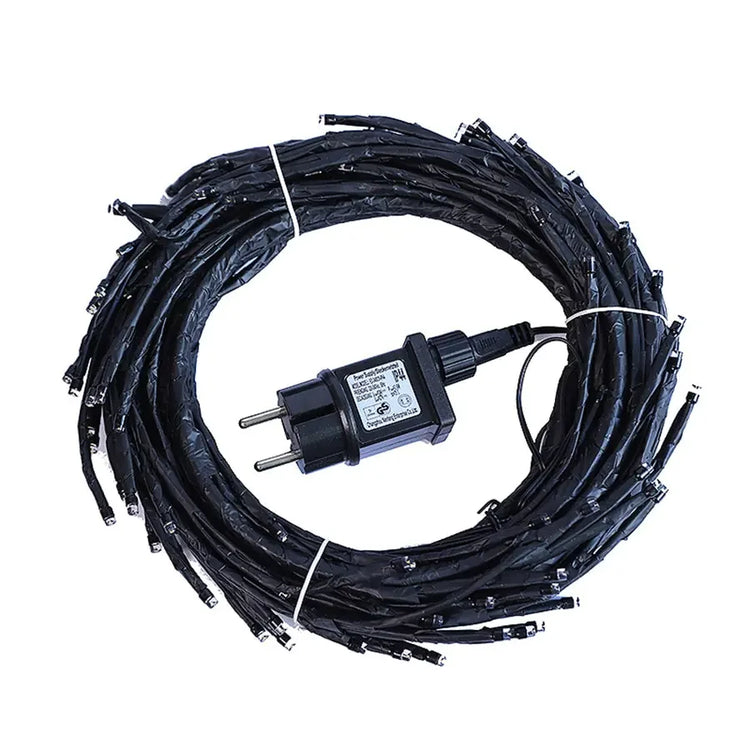 Black string light set with European plug, perfect for creative home décor lighting