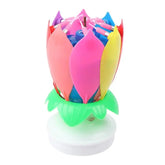 Colorful lotus flower candle with vibrant petals, perfect for unique celebration décor