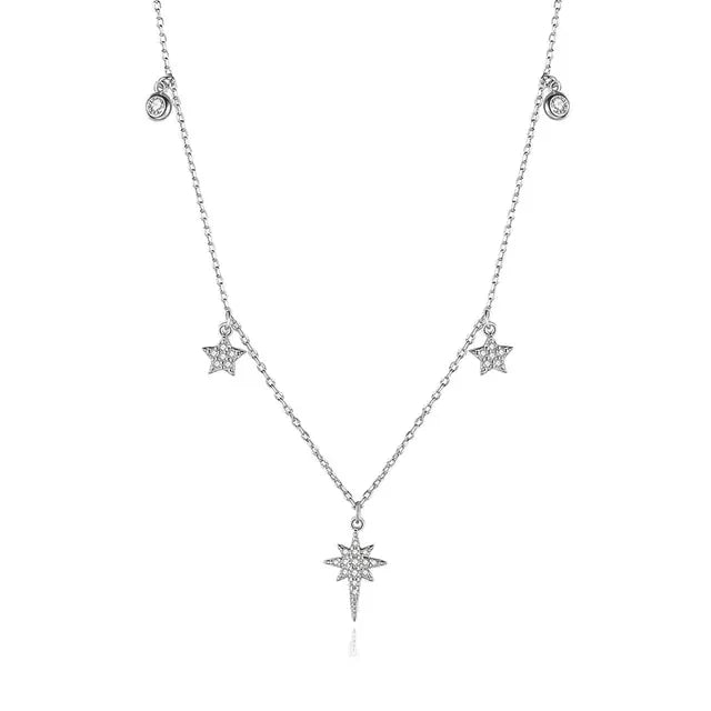 Sparkling silver star pendant necklace, unique celestial jewelry to elevate your style
